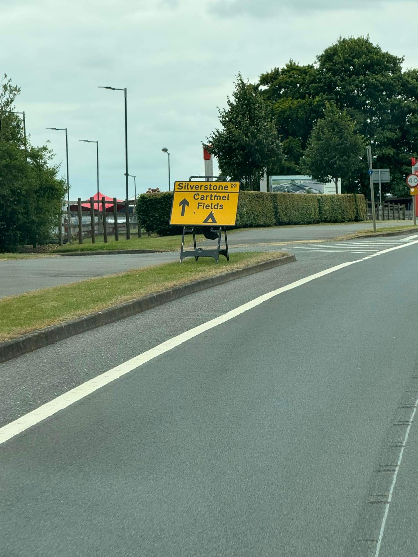 Cartmel Fields welcome sign